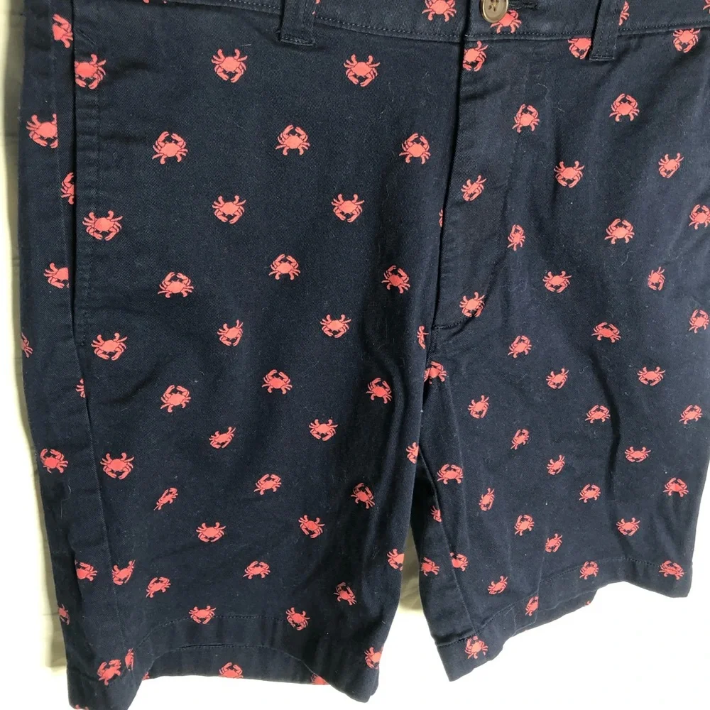 J.CREW Mens Navy Blue Red Crab Print 9